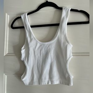 White ribbed cami top